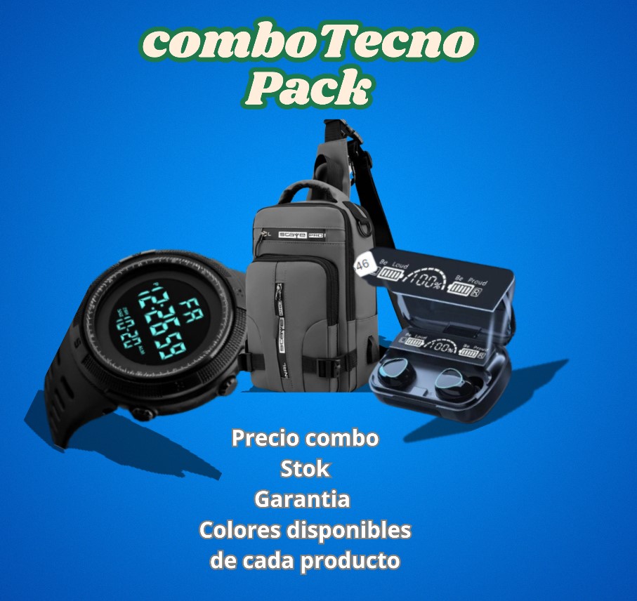 COMBO Brutal Pechera + Reloj + Audifonos