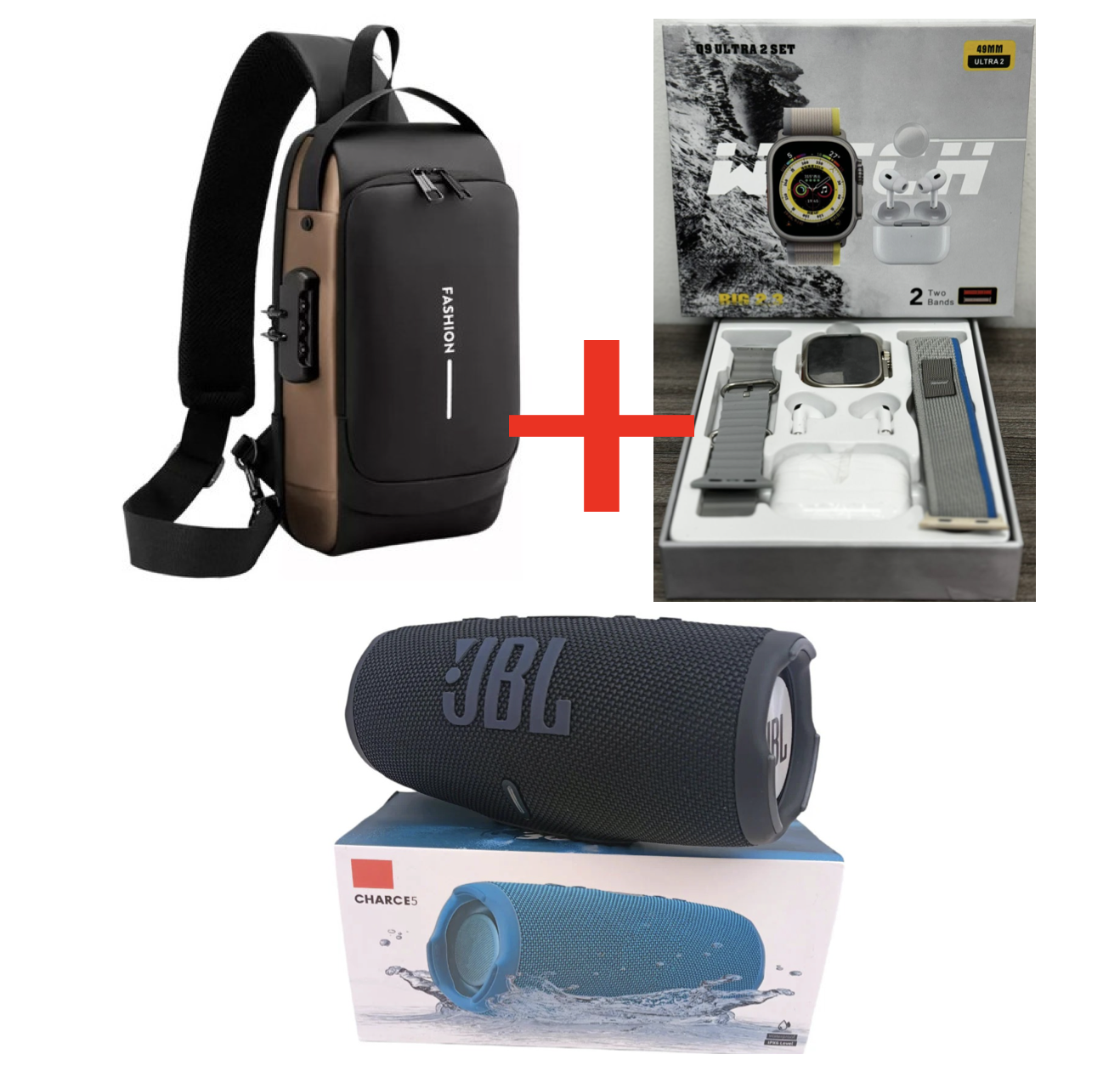 COMBO Q9 Reloj + Audifonos + Bolso